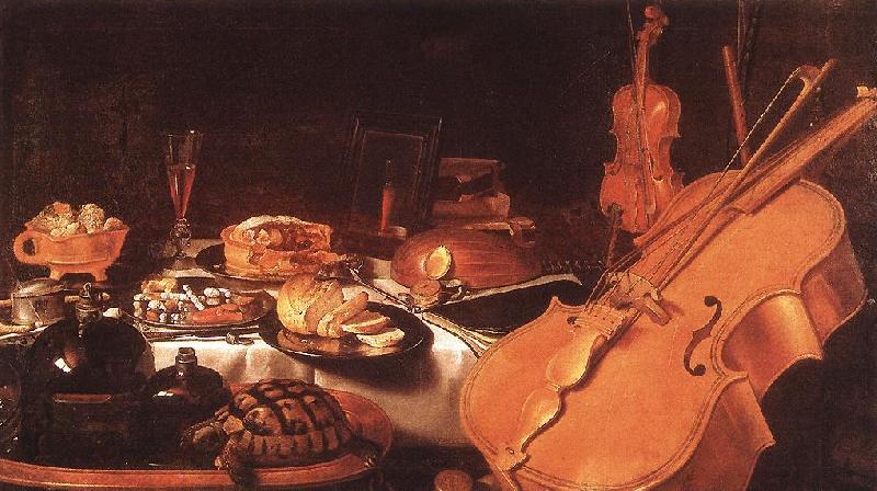 CLAESZ, Pieter Still-Life with Musical Instruments dfg Sweden oil painting art